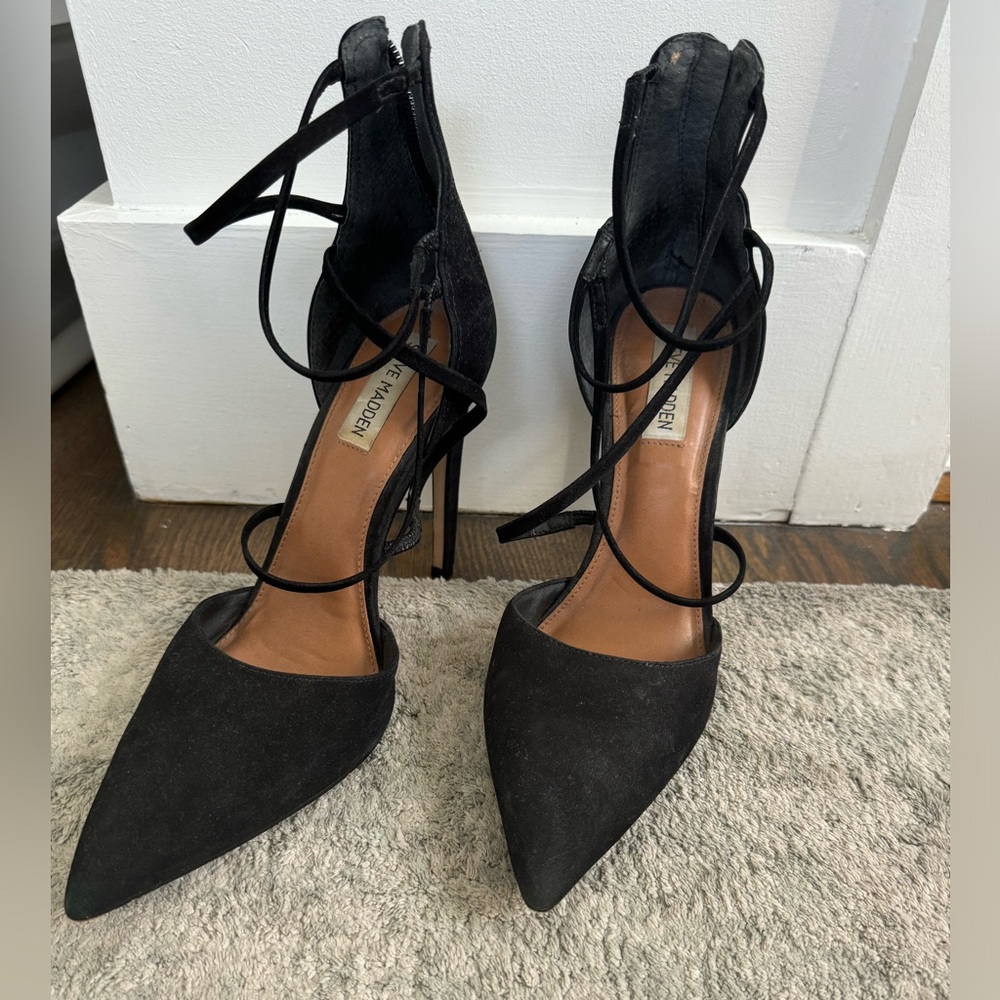 Black Suede Women's Heels